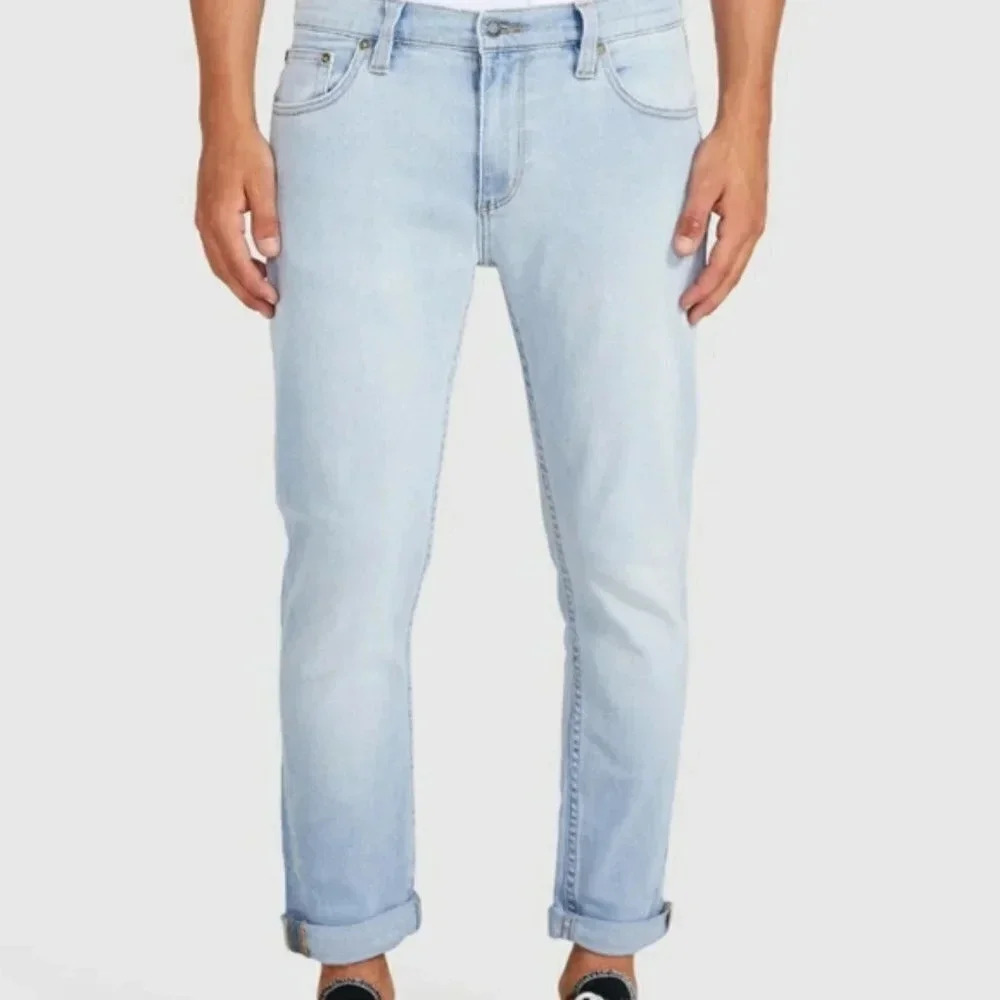 Rollas' Rollies Slim Rolled Dark Wash Blue Skinny Jeans